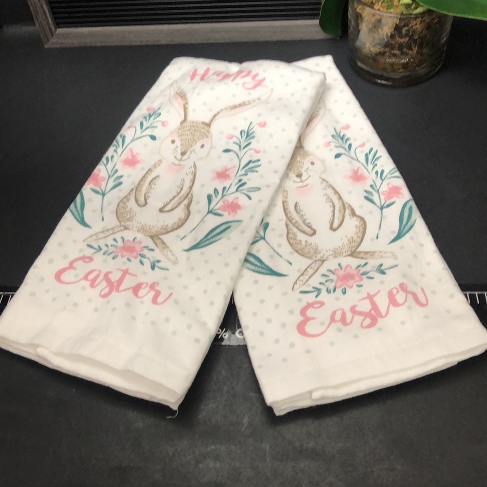 New Happy Easter kitchen towels set of 2